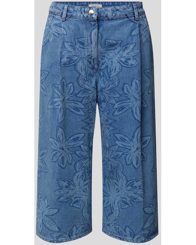 Nina Ricci Jeans-Culotte mit floralem Muster - Blau