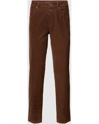 Marc O' Polo Cordhose mit Label-Patch - Braun