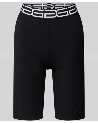 Gestuz Skinny Fit Shorts mit Label-Bund Modell 'Bika' - Schwarz