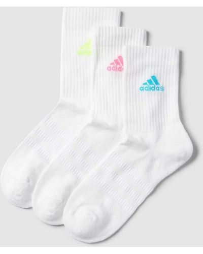 adidas Socken mit Label-Print im 3er-Pack - Weiß