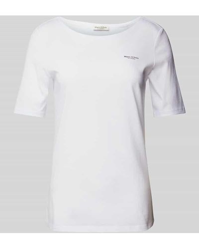 Marc O' Polo T-Shirt mit U-Boot-Ausschnitt - Weiß
