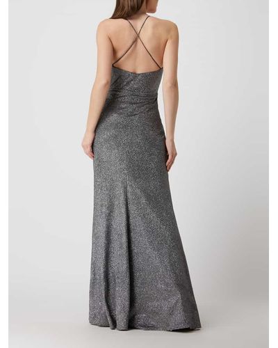 Luxuar Abendkleid mit Glitter-Effekt - Grau