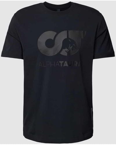 ALPHATAURI T-Shirt mit Label-Print Modell 'JERO' - Schwarz