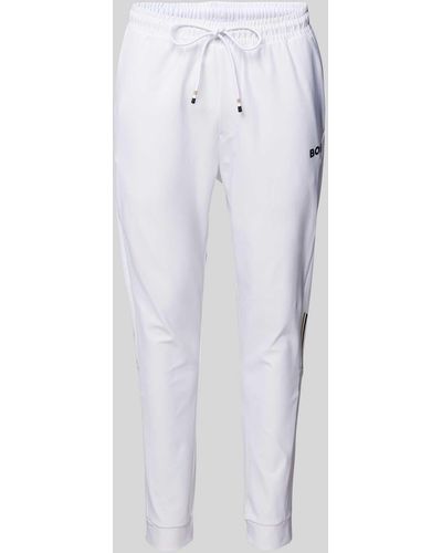 BOSS Sweatpants mit elastischem Bund Modell 'Hicon' - Weiß