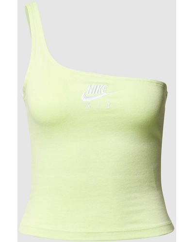 Nike Crop Top im One-Shoulder-Design - Gelb