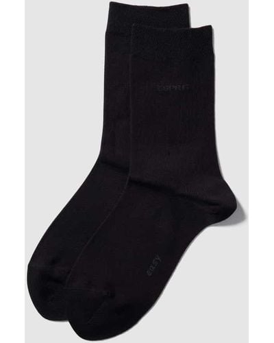 Esprit Socken mit Label-Stitching im 2er-Pack - Schwarz