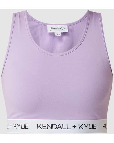 Kendall + Kylie Crop Top mit Logo-Bund - Lila