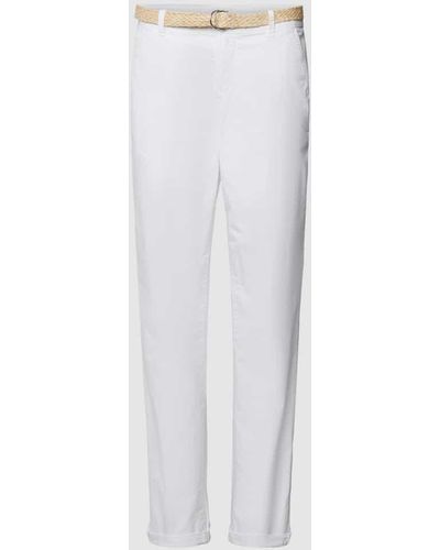 Esprit Chino in unifarbenem Design mit Gürtel - Weiß