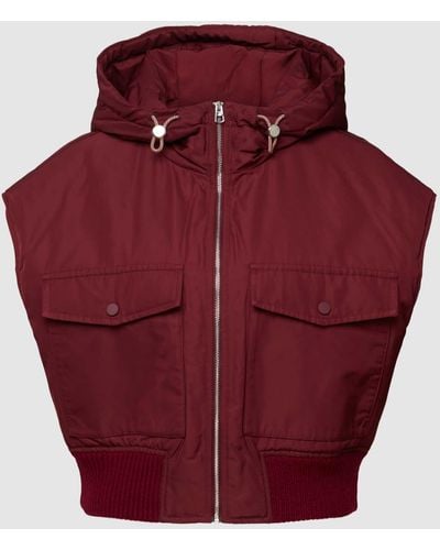 Marc O' Polo Oversized Gilet Met Capuchon - Rood