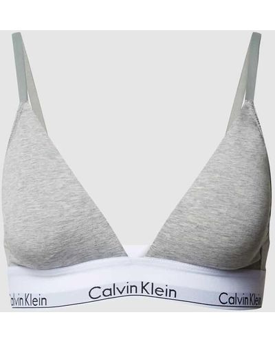 Calvin Klein Heathergrau -Baumwoll -modernes unbegrenztes Dreieck BH