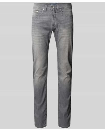 Pierre Cardin Jeans im Used-Look Modell 'Lyon Tapered' - Grau