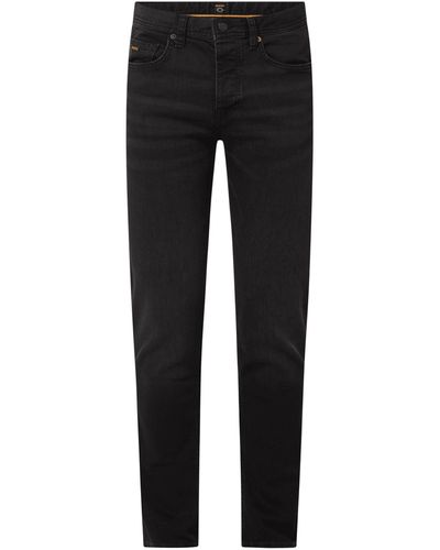 BOSS Tapered Fit Jeans Met Stretch, Model 'taber' - Zwart