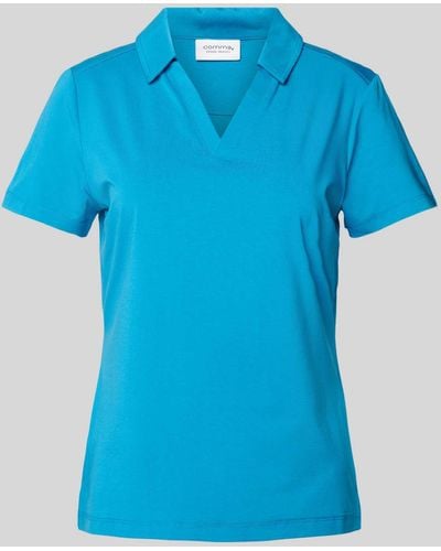 comma casual identity T-shirt Met Platte Kraag - Blauw