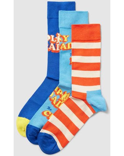 Happy Socks Socken mit Stretch-Anteil Modell 'Father Of The Year' im 3er-Pack - Blau