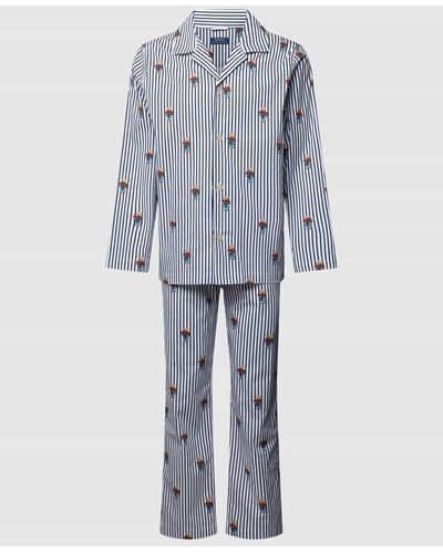 Polo Ralph Lauren Pyjama mit Allover-Muster - Blau