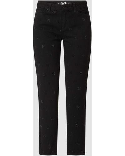 Karl Lagerfeld Straight Fit Jeans Met Stretch - Zwart