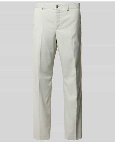 SELECTED Slim Fit Anzughose mit Knopf- und Reißverschluss - Grau