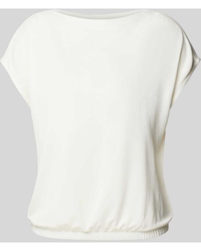 Opus T-Shirt mit Kappärmeln Modell 'Srippi' - Weiß