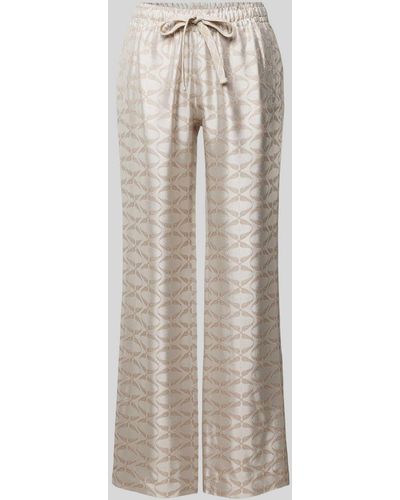 Zadig & Voltaire Wide Leg Stoffhose mit Allover-Muster Modell 'POMY' - Natur