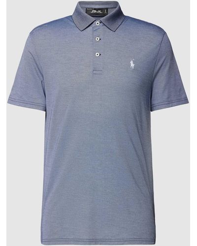 Polo Ralph Lauren Tailored Fit Poloshirt Met Labelstitching - Blauw