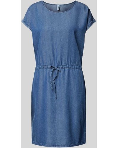 ONLY Jeanskleid aus Lyocell mit Taillenband Modell 'PEMA' - Blau