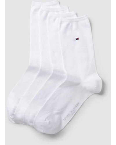 Tommy Hilfiger Socken mit Label-Stitching im 4er-Pack - Weiß