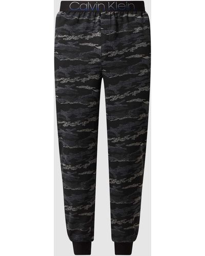 Calvin Klein Pyjama-Hose mit Camouflage-Muster - Grau