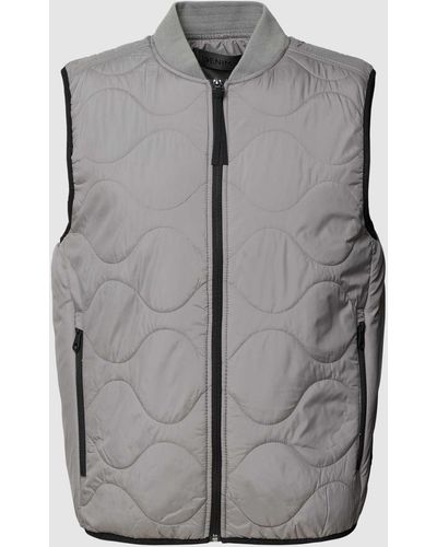 Tom Tailor Gilet Met Opstaande Kraag - Grijs