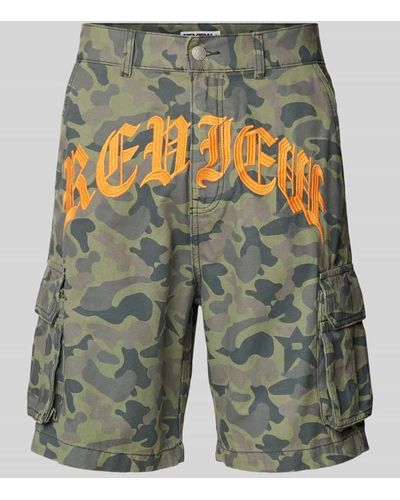 Review Regular Fit Cargoshorts mit Camouflage-Muster - Grau