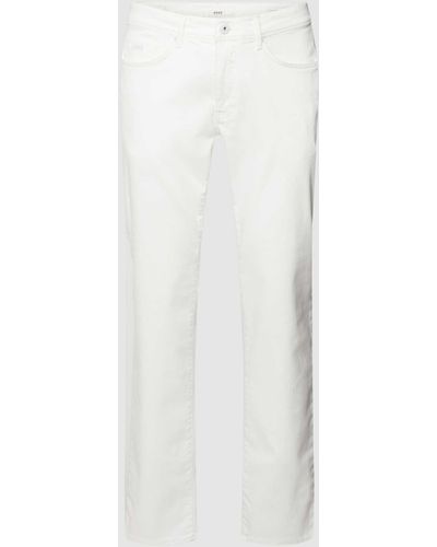 Brax Straight Fit Jeans mit Label-Patch Modell 'Cadiz' - Weiß