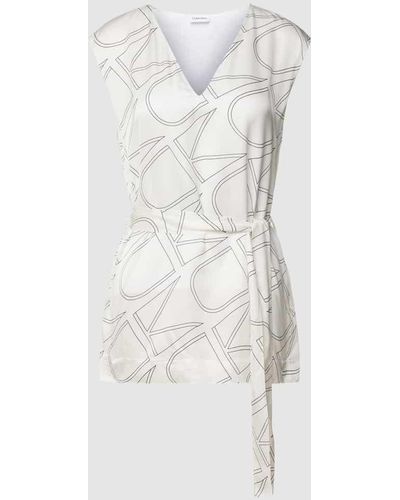 Calvin Klein Top mit Allover-Muster - Weiß