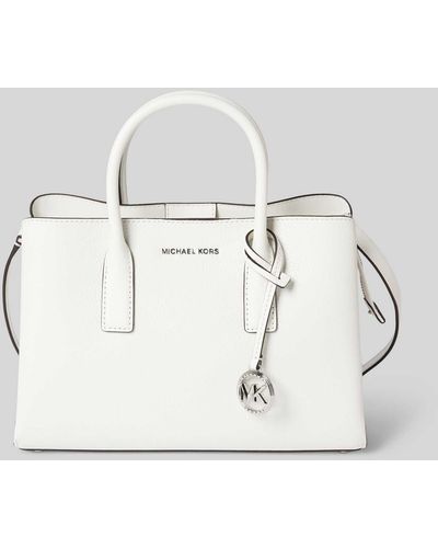 MICHAEL Michael Kors Lederhandtasche mit Label-Applikationen Modell 'RUTHIE' - Weiß