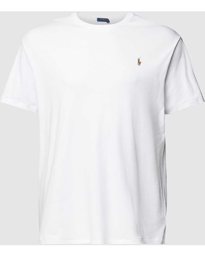 Ralph Lauren Plus Size T-shirt Met Labeldetail - Wit