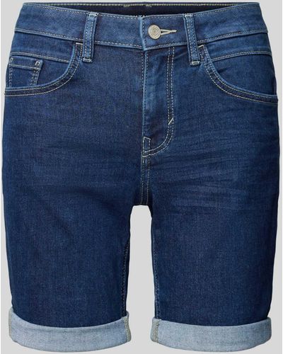 Tom Tailor Slim Fit Jeansshorts im 5-Pocket-Design - Blau