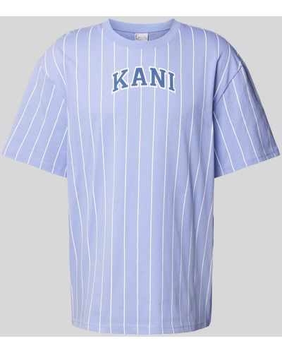 Karlkani T-shirt Met Krijtstreep - Blauw