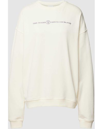 Knowledge Cotton Sweatshirt mit überschnittenen Schultern - Natur