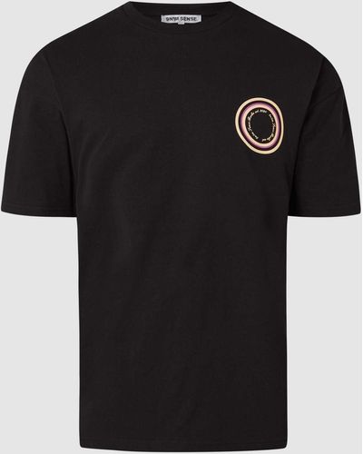 9N1M SENSE T-shirt Van Katoen Met Prints - Zwart