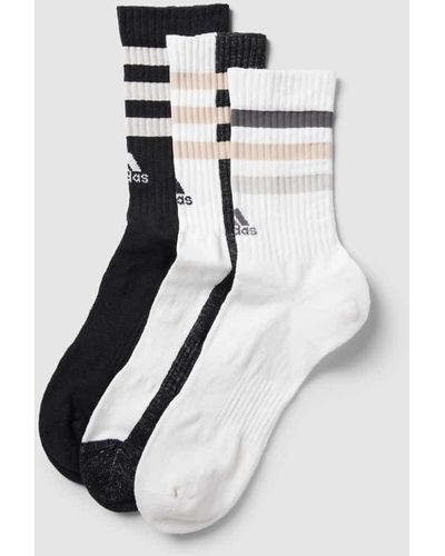 adidas Socken mit elastischem Einsatz Modell '3STRIPES' im 3er-Pack - Weiß