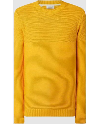 SELECTED Pullover aus Bio-Baumwolle Modell 'Conrad' - Gelb
