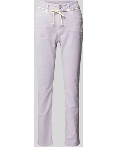 Opus Regular Fit Jeans Met Strikceintuur - Paars