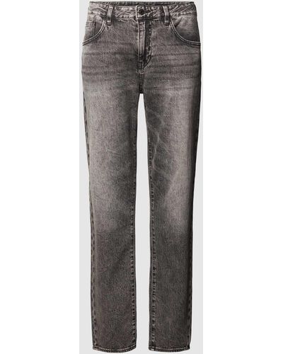 Armani Exchange Slim Fit Jeans Met Knoopsluiting - Grijs