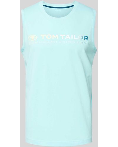 Tom Tailor Tanktop mit Label-Print - Blau