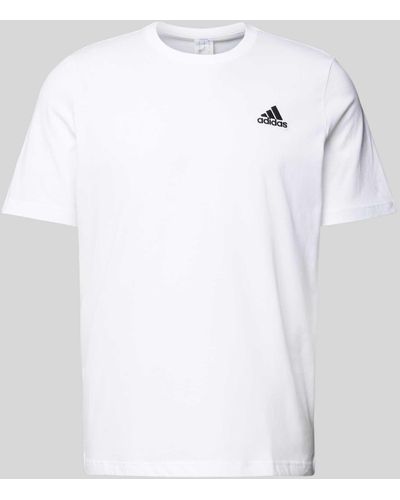 adidas T-Shirt mit Label-Stitching - Weiß