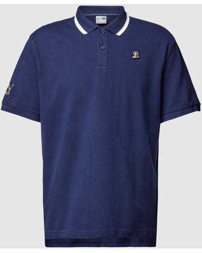 PUMA Poloshirt Met Labelstitching - Blauw