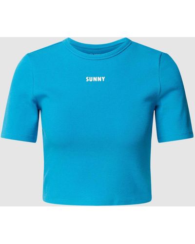 Jake*s Kort T-shirt Met Statementprint - Blauw
