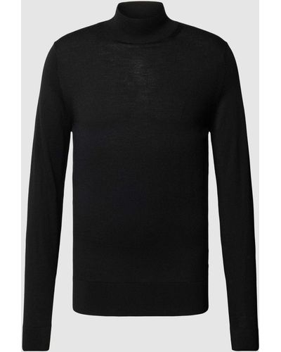 Calvin Klein Gebreide Pullover Met Opstaande Kraag - Zwart