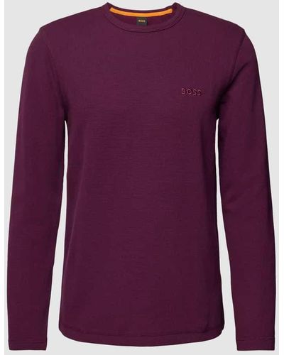 BOSS Pullover mit Label-Detail - Lila