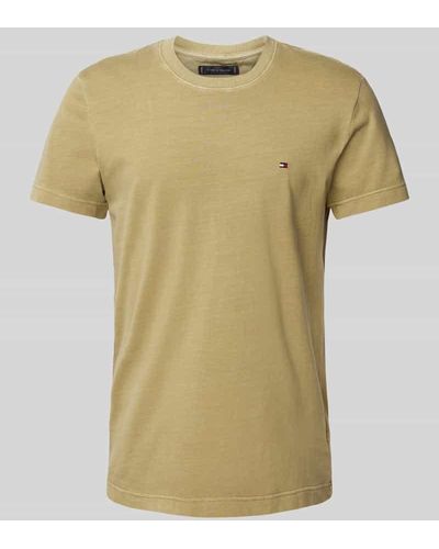 Tommy Hilfiger Slim Fit T-Shirt mit Logo-Stitching Modell 'GARMENT' - Mehrfarbig