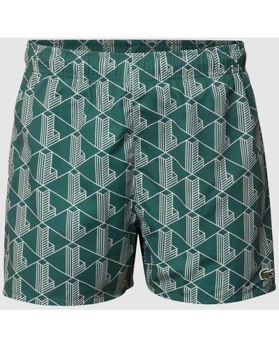 Lacoste Shorts mit grafischem Allover-Muster - L!VE - Grün