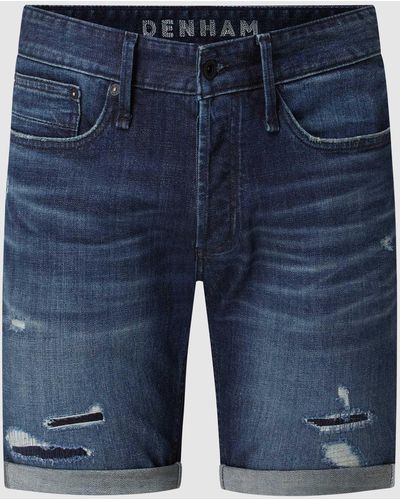 Denham Korte Jeans Met Stretch - Blauw